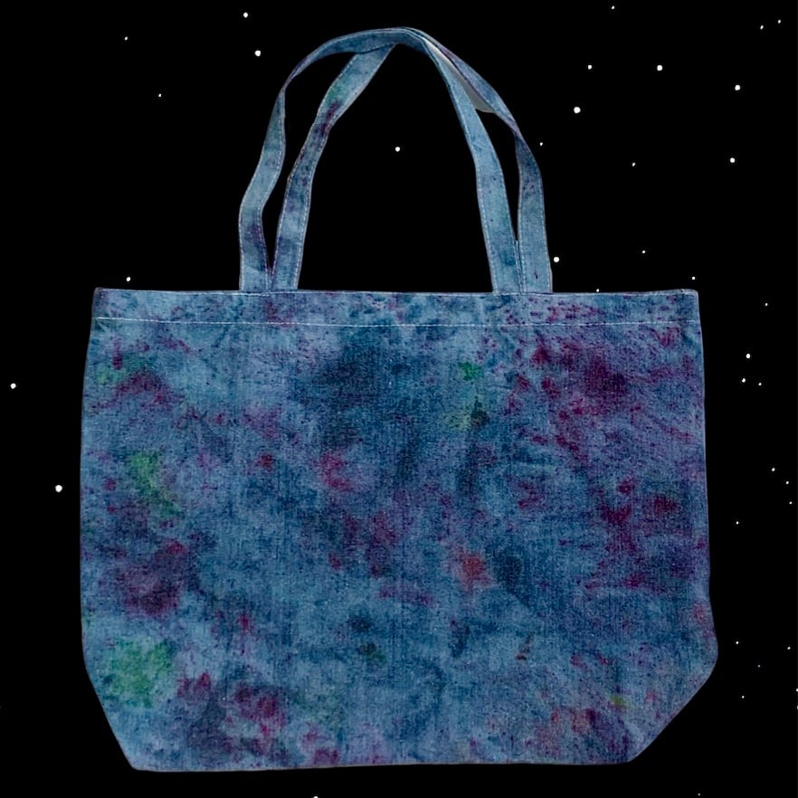 Image of 100% Hemp Embroidered “Mean People Suck” Tote Bag - Blue