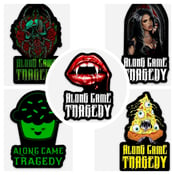 Image of 5 randomly selected promo stickers