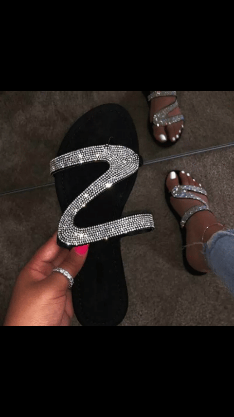 New bright black diamond sandals | FootFetish01