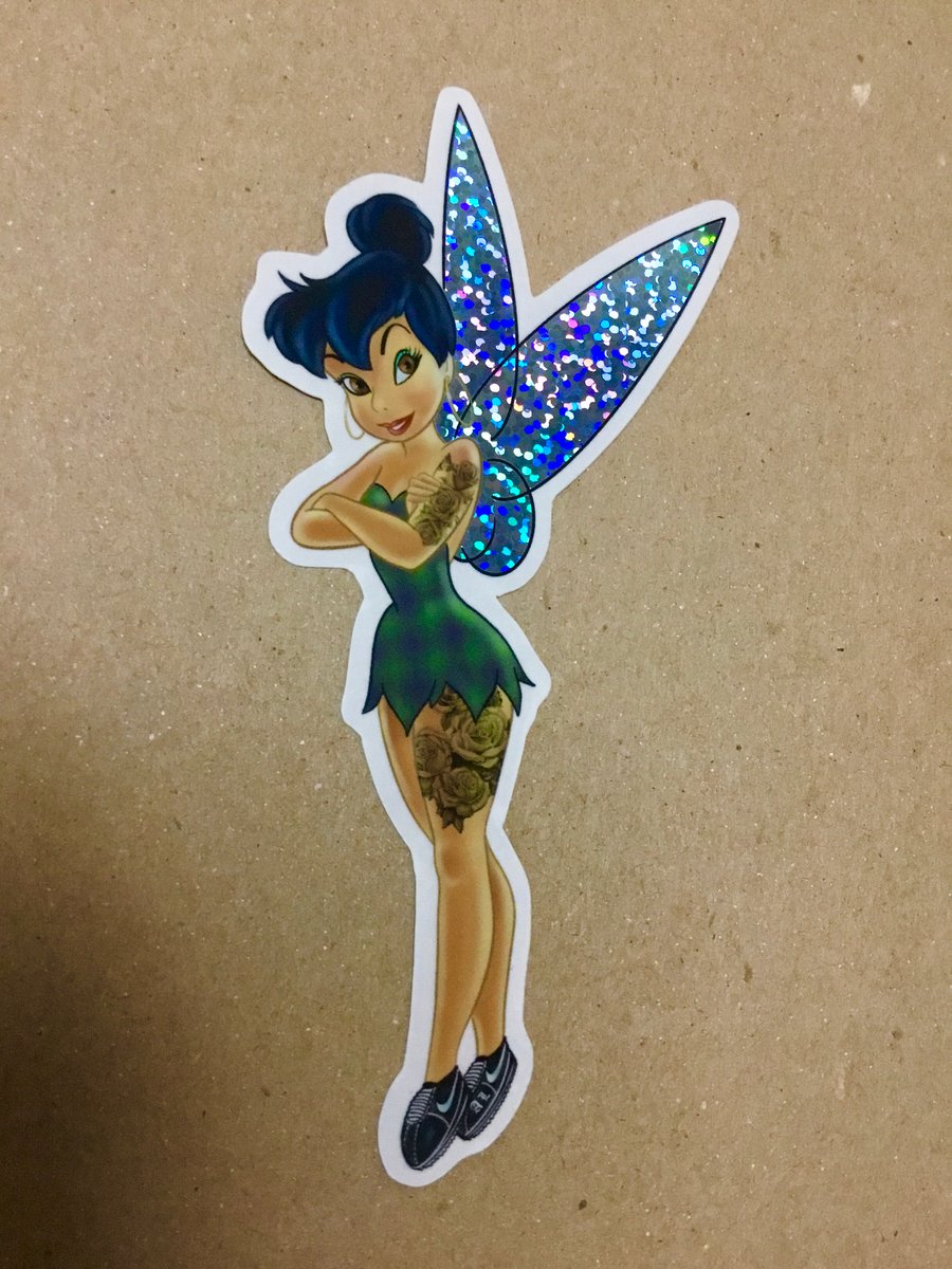 Tinker Bell glitter sticker / Al Varela Art