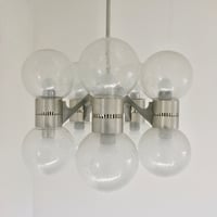 Image 2 of 10 Light Pulegoso Glass Chandelier