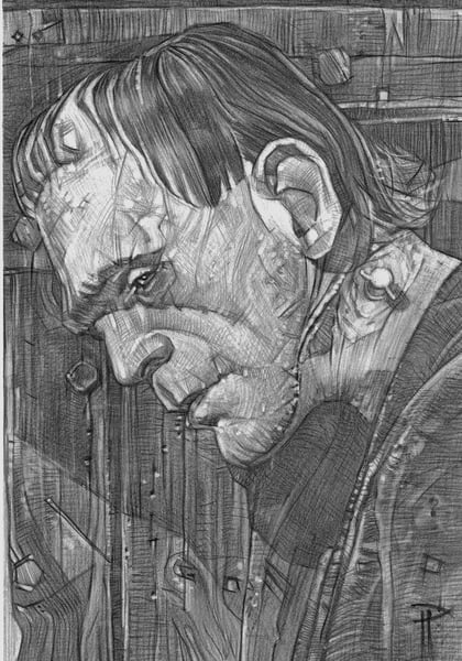 Image of "Monster profile” A4 original pencil art
