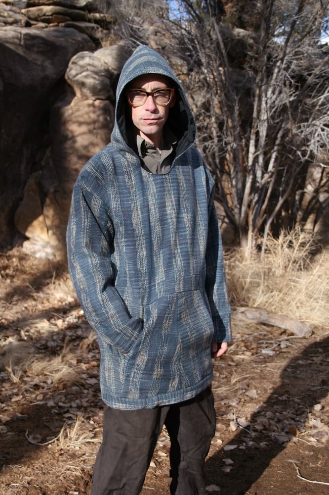 Image of Charcoal Ikat Plaid Hoodie