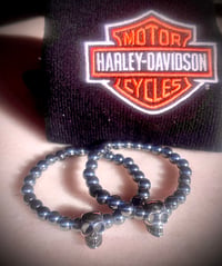 Image 2 of Hematite Skull Bracelet