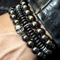Image 3 of Hematite Skull Bracelet