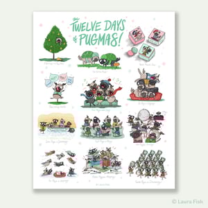 Image of 12 Days of Pugmas Prints!