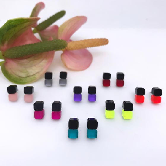 Image of Náušnice Minis Black&color