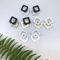 Náušnice Double Mirror Sque mat