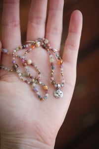 Image 1 of Moon face ~ Starburst crystal beaded necklace