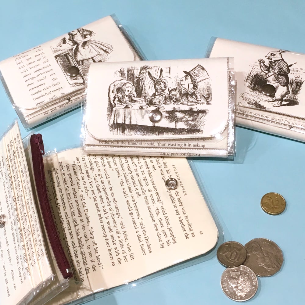 Image of Alice in Wonderland Book Page Wallets