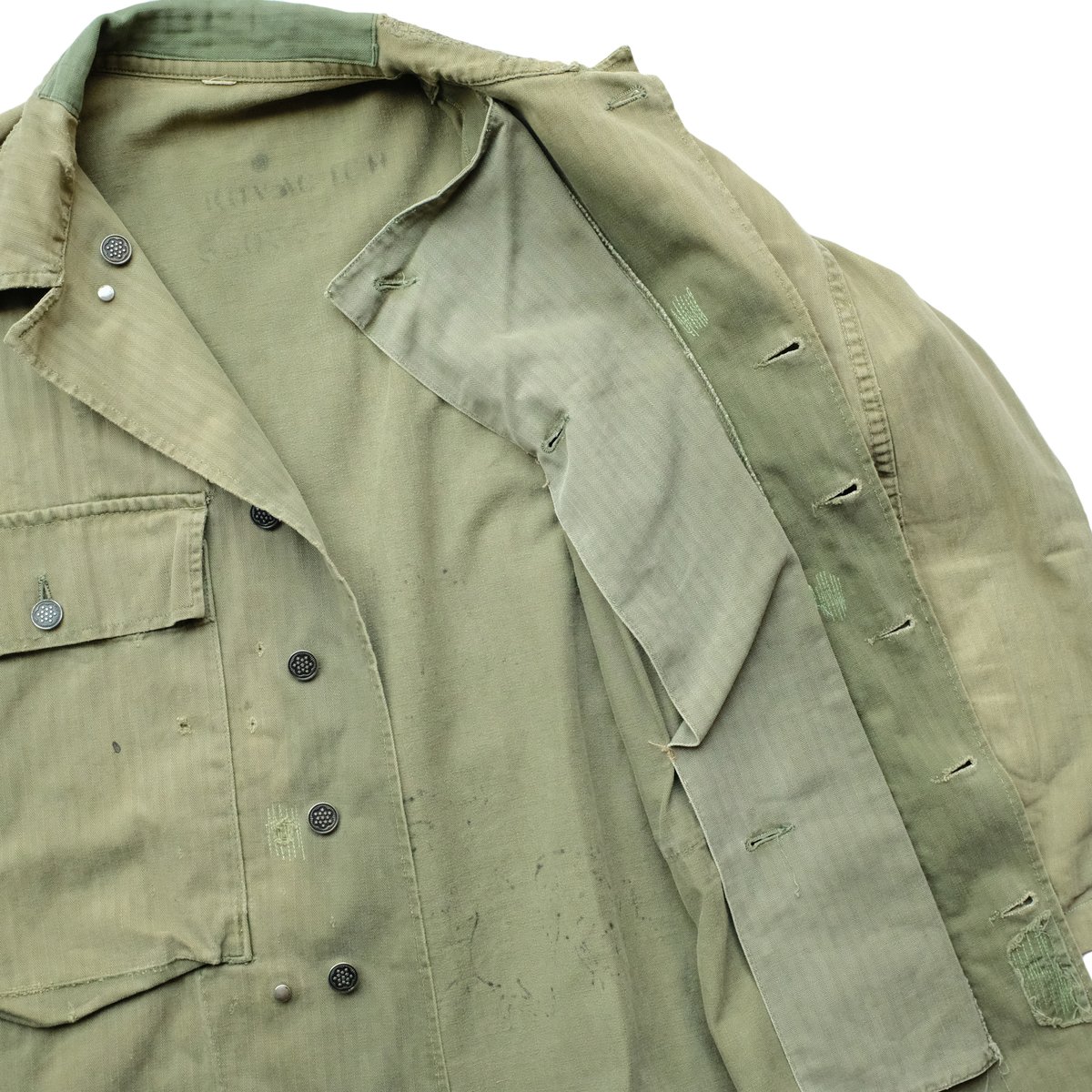 Image of 1940s Vintage M-43 HBT Jacket with Artwork/Stencil