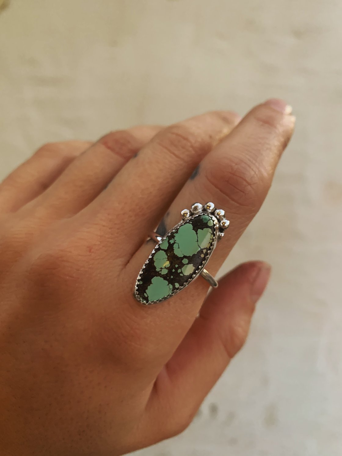 Image of Serrated Turquoise Ring