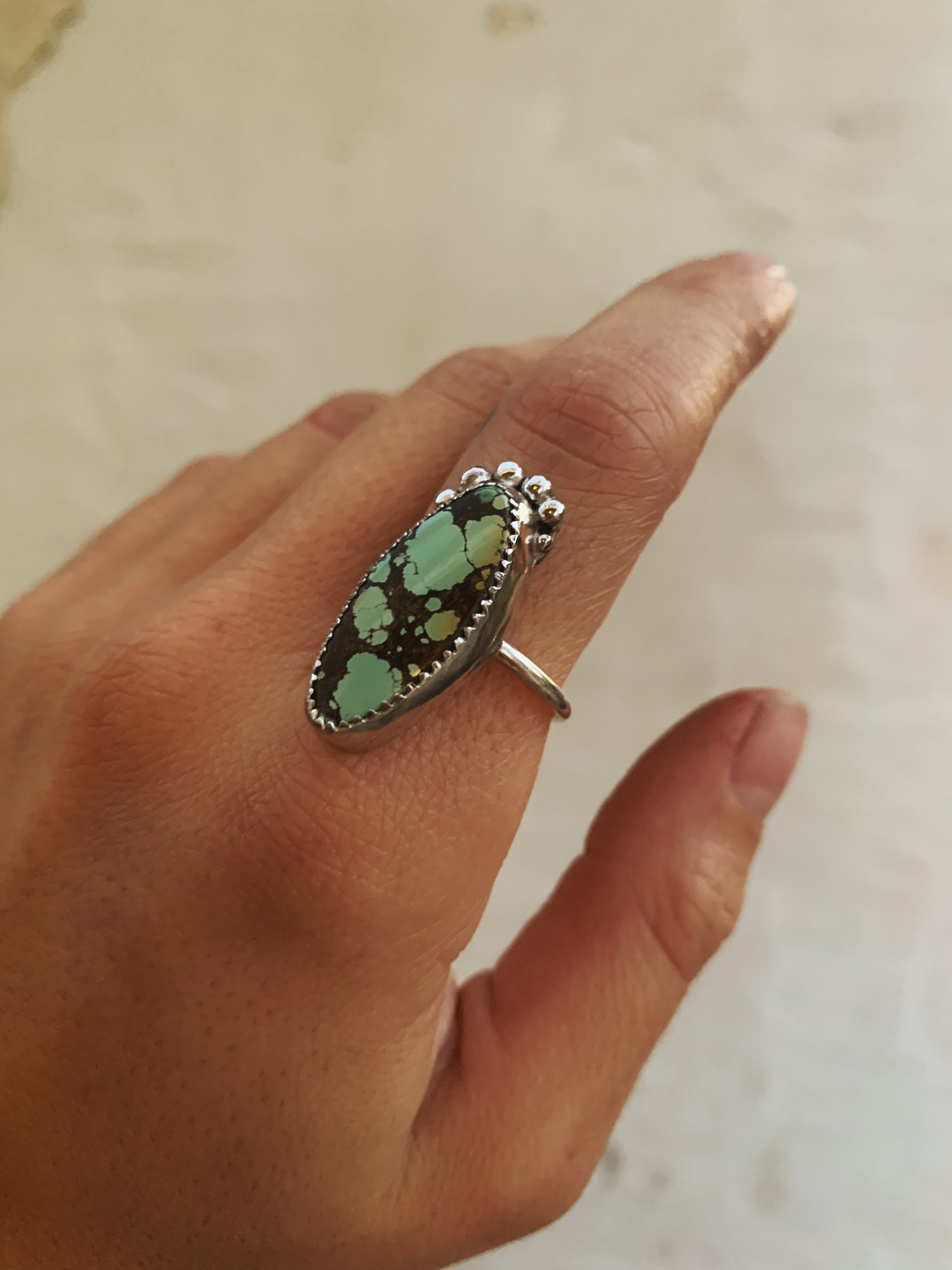 Image of Serrated Turquoise Ring