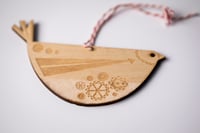 Image 4 of Wooden Folk Bird Laser Cut and Etched Ornament 