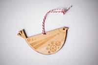 Image 2 of Wooden Folk Bird Laser Cut and Etched Ornament 