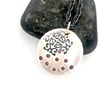 sapphire necklace with handwritten inscription . Choose joy 