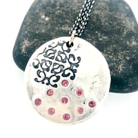 Image 1 of Courage dear heart sapphire necklace with sapphires