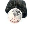 E. E. Cumming quote necklace with sapphires 