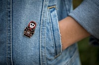 Image 5 of Matryoshka Day of the Dead Sugar Skull Doll Enamel Pin