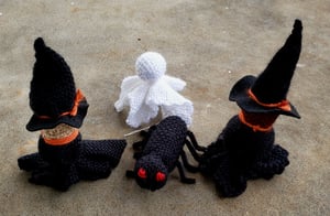 Image of Large Halloween Trio, Soft Sculpture, Handwoven