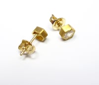Image 3 of Hexagonal Diamond Earrings 22K