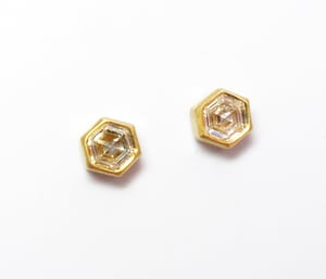 Image of Hexagonal Diamond Earrings 22K