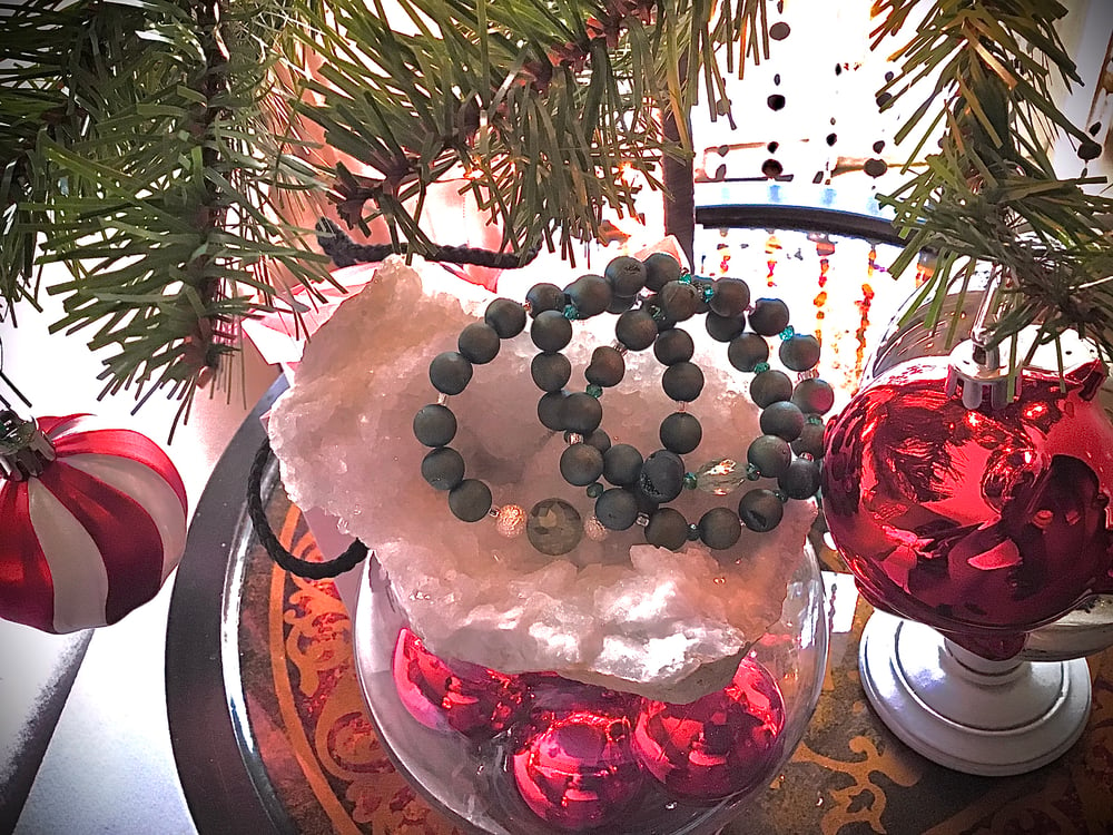 Image of I’ll have a “blue Christmas” Agate Geode Bracelet 