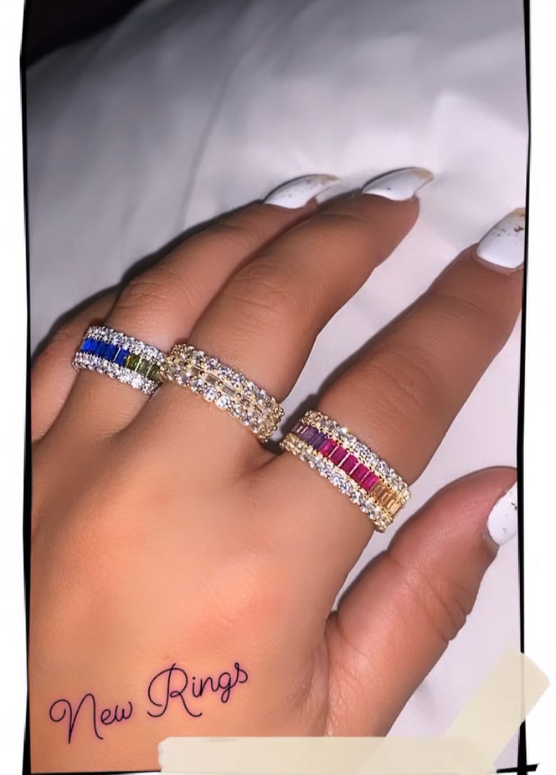 Image of Diamond Multicolor Ring 