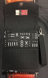 Image 2 of Kimiya Wallet-Black White Mudcloth Ankara African Print