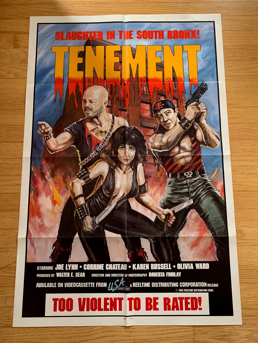 1985 TENEMENT aka GAME OF SURVIVAL Original USA Home Video Promo poster