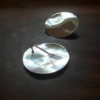 Image 2 of Silver reflective pool earrings