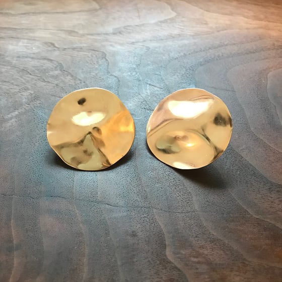 Image of Gold reflective pool earrings