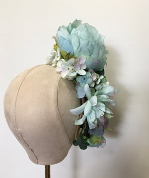 Image of Aqua flower headpiece  