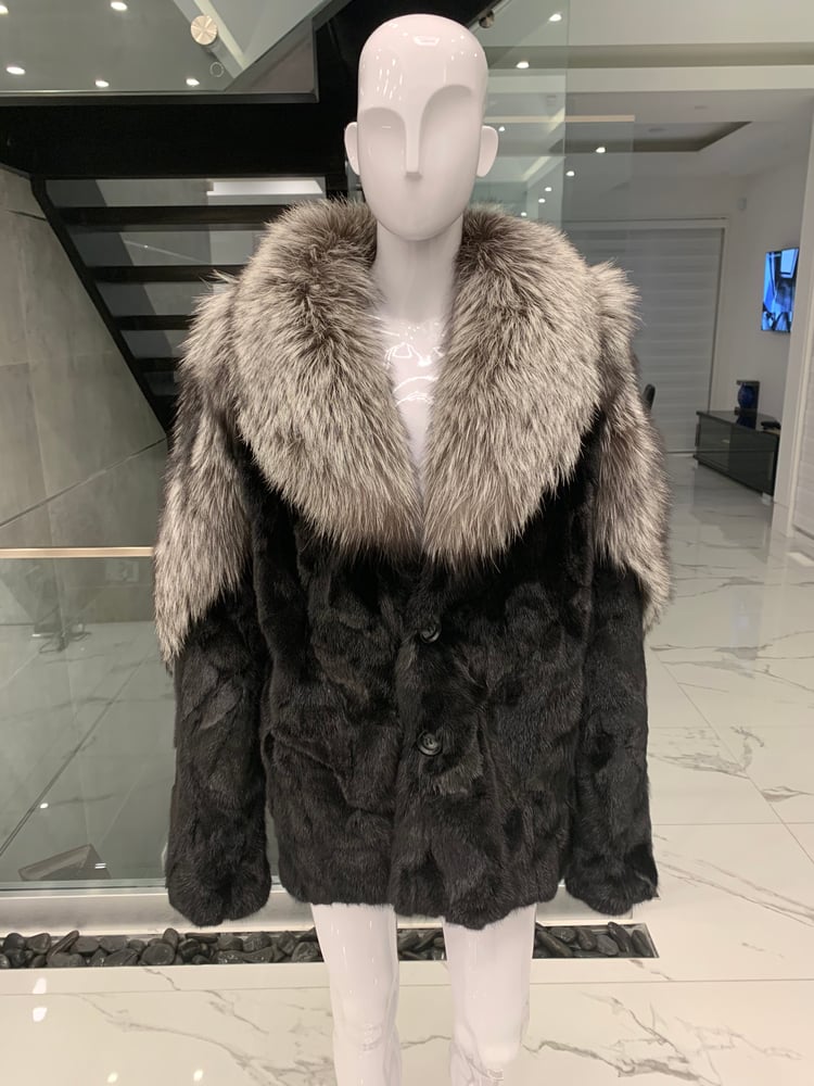 Image of DANIEL Mink x Fox Pea Coat