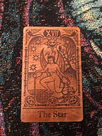 Star - Hand-stained Wooden Halloween Tarot Card