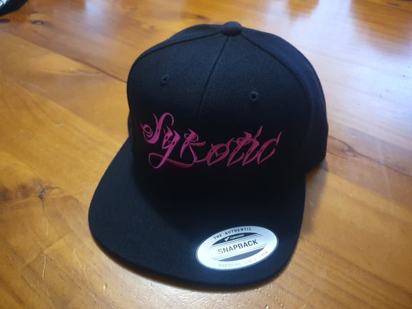 Image of OG Snapback Flat Cap (Black/Hot Pink)