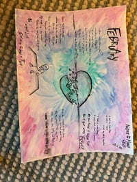 Image 2 of February - lyric sheet/water color 9x12” (signed) 