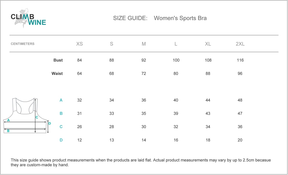 Women's Sports Bra Size Guide