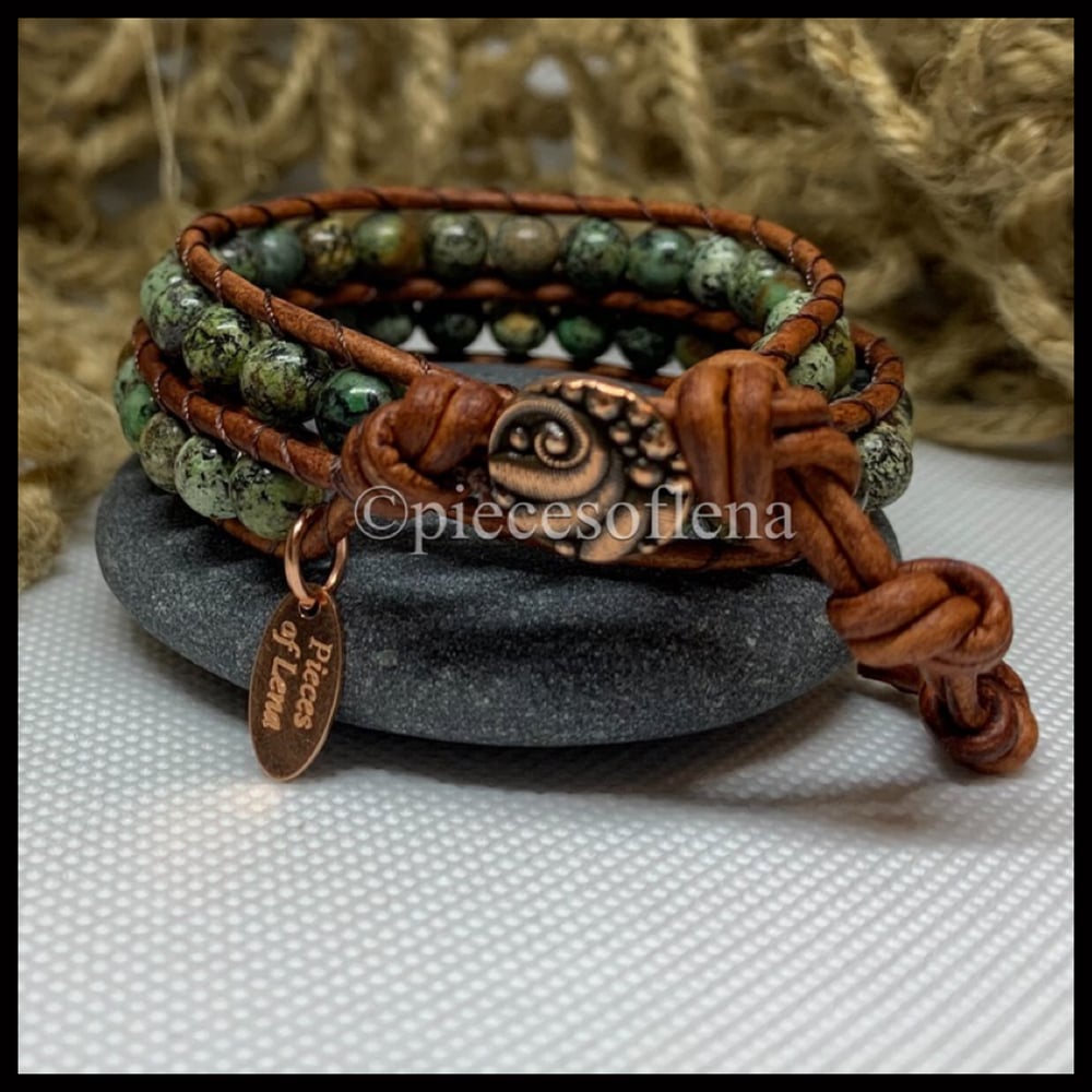 Image of DOUBLE WRAP - African Turquoise Shell