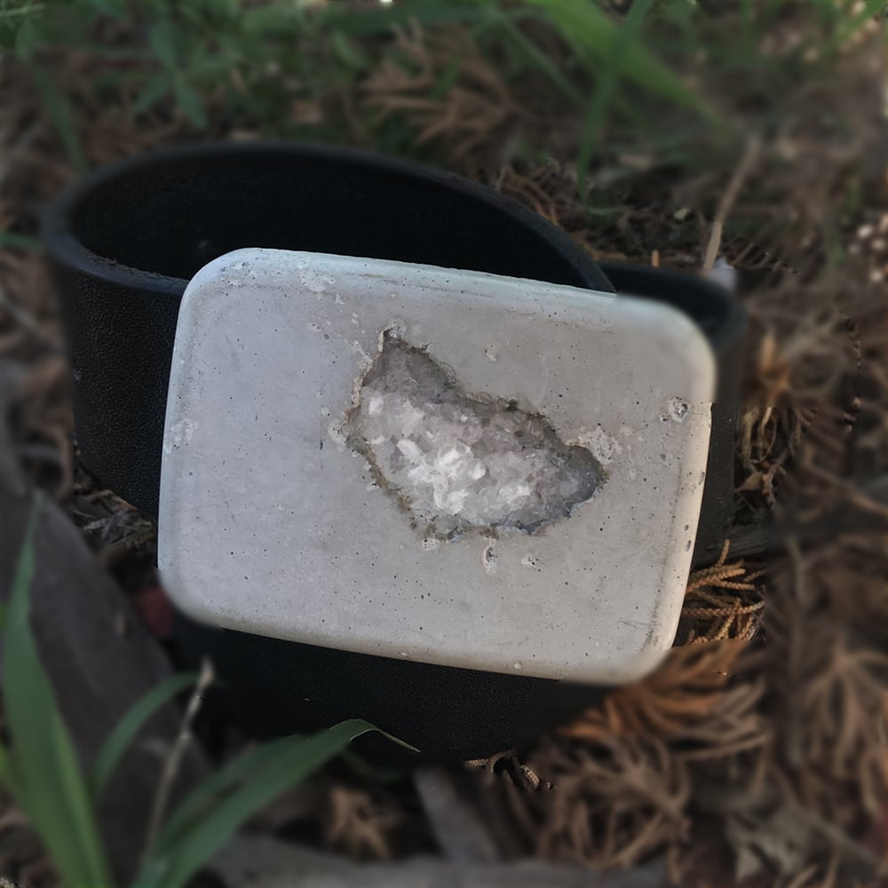 Image of Crystal and Cement Belt Buckle - 05