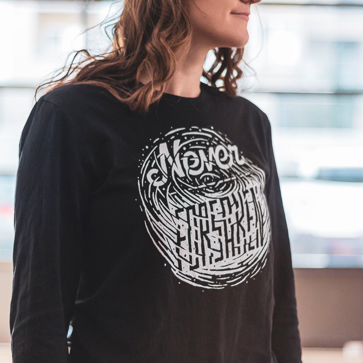 Image of Never Forsaken - Unisex Long Sleeved Shirt - White/Black
