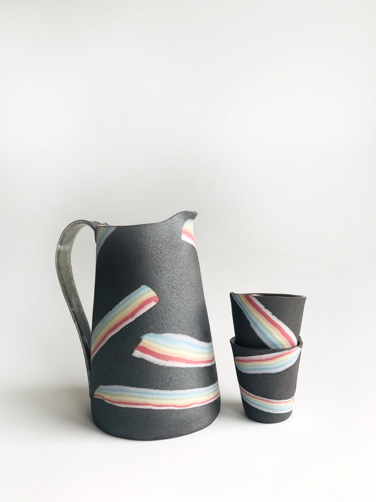 Rainbow on Dark Sky Large Pitcher | Knotwork LA