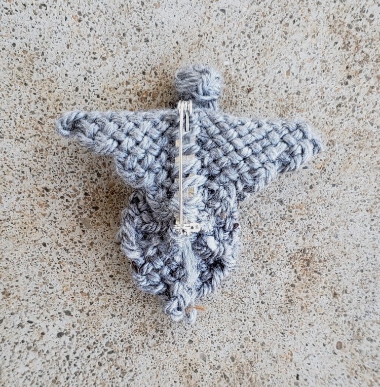 Image of Stone Angel Pin, brooch, handwoven