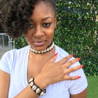 Image 1 of African Cowrie Shell Necklace w Bracelet