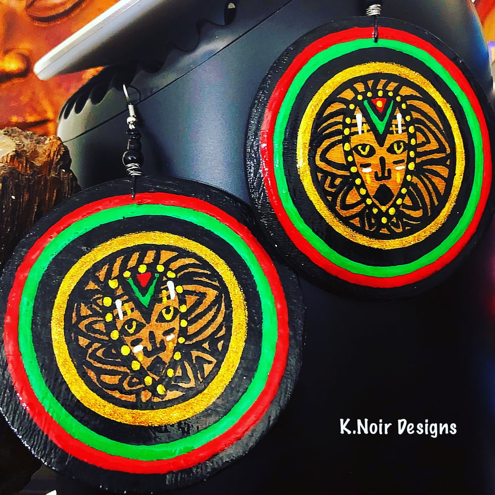 Image of Kwanzaa (Ujamma) Design Print Earrings 