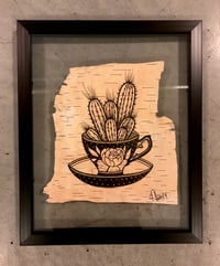 Teacup on Birch bark- Original 