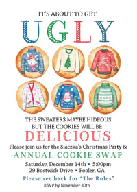 Image 1 of Ugly Sweater Cookie Swap Invitation & Ballots