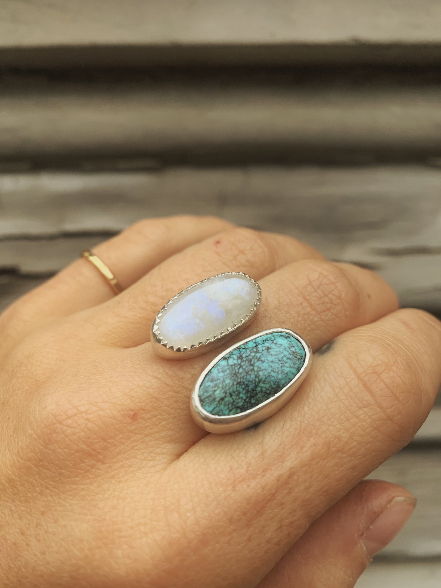 Image of Moonstone + Turquoise Ring