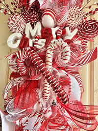 Image 3 of Candy Cane Themed Swag Wreath