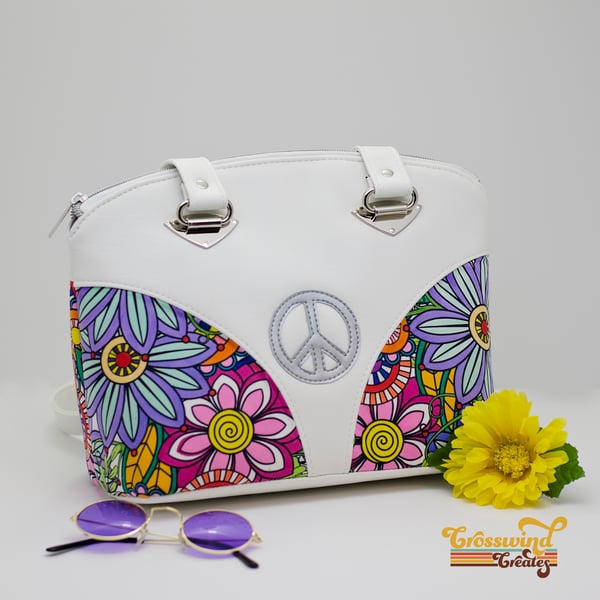 Image of VW Dome Bag - Hand Colored Daisies